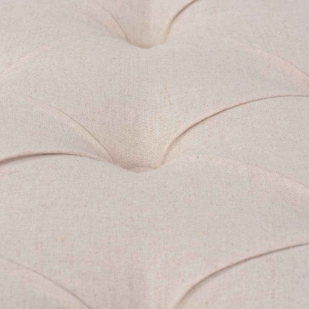 Bænk Lærred Massivt Træ 150 X 40 X 48 Cm Cremehvid - Billede 6