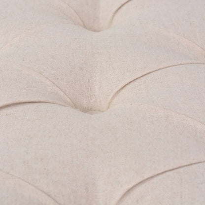 Bænk Lærred Massivt Træ 150 X 40 X 48 Cm Cremehvid - Billede 6