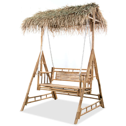 2-Personers Gyngesofa Med Palmeblade Bambus 202 Cm