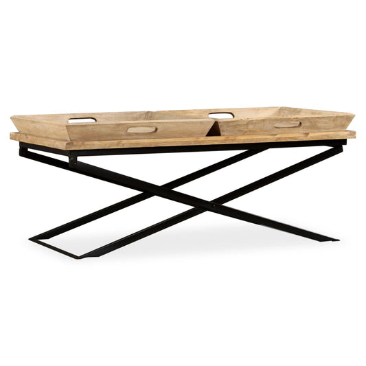 Sofabord I Massivt Mangotræ 110 X 55 X 42 Cm - Hovedbillede