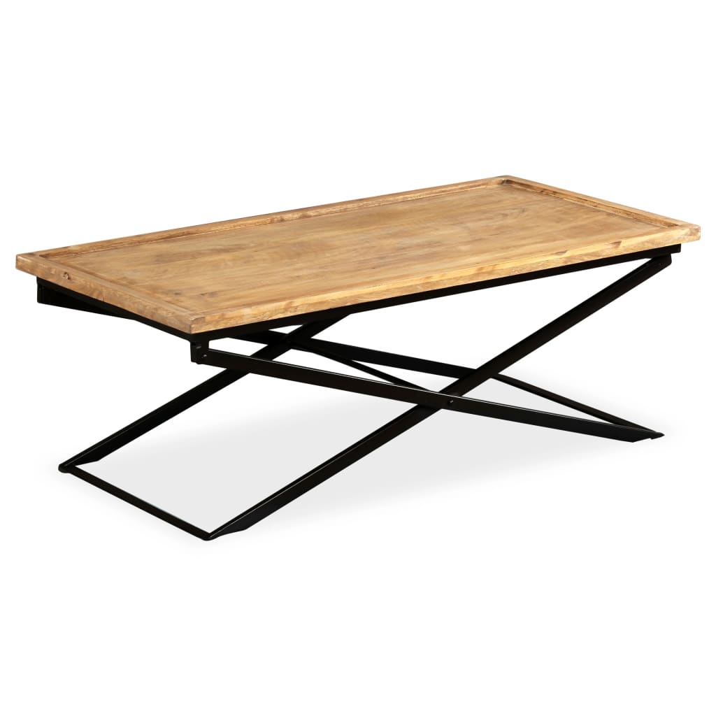 Sofabord I Massivt Mangotræ 110 X 55 X 42 Cm - Billede 4