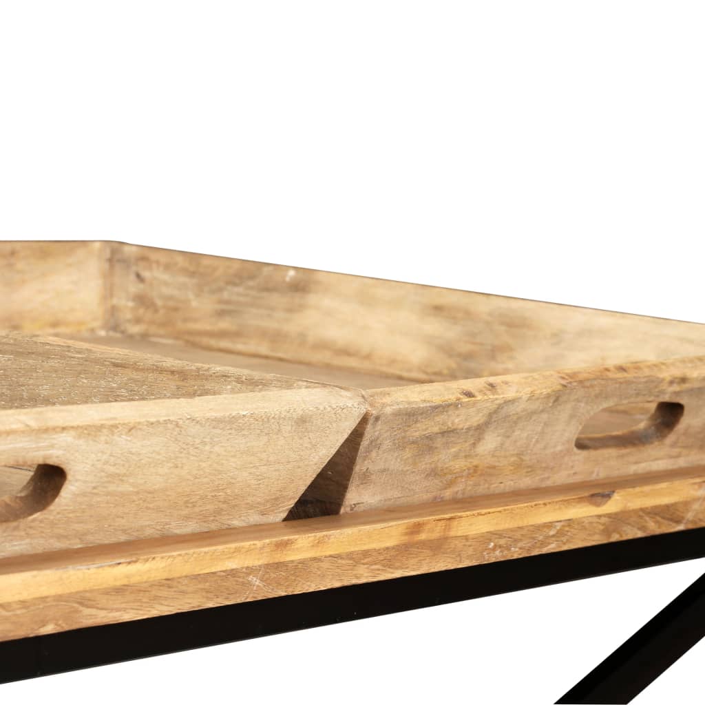 Sofabord I Massivt Mangotræ 110 X 55 X 42 Cm - Billede 9