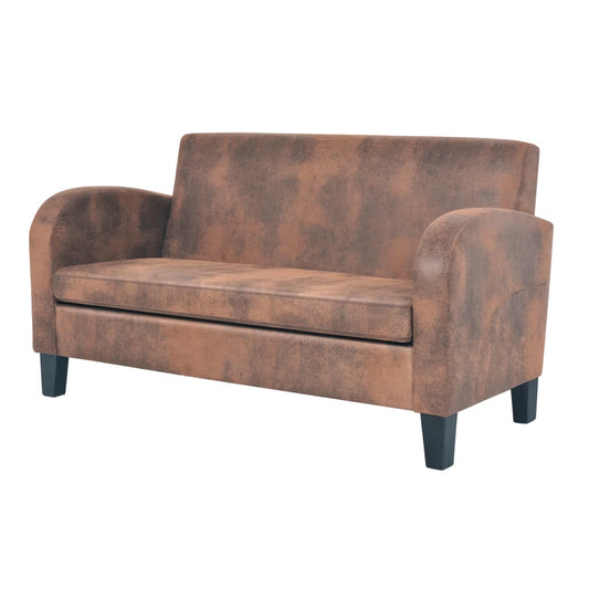 2-Personers Sofa Kunstigt Ruskind Brun