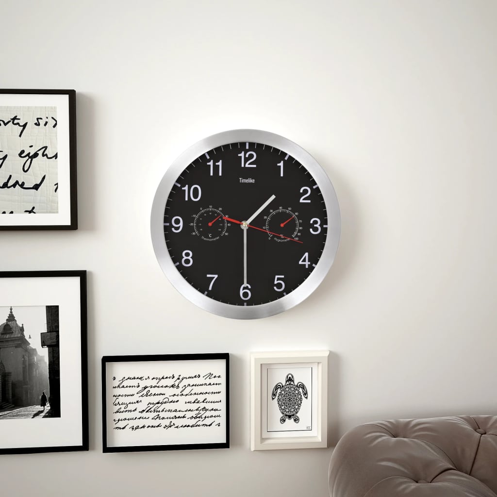 Vægur Med Kvarts-urværk Hygrometer Og Termometer 30 Cm - Variant 50624