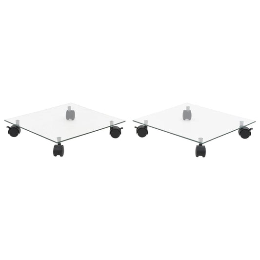 Plantevogn 2 Stk. Hærdet Glas 35 X 35 Cm Firkantet