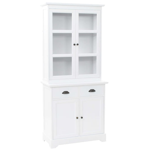 Walisisk Kommode Med 4 Døre Mdf Og Fyrretræ 80 X 40 X 180 Cm Hvid