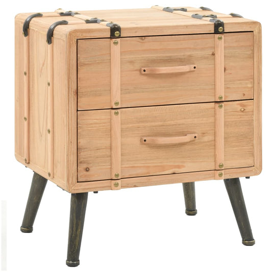 Sengeskab Massivt Fyrretræ 50 X 35 X 57 Cm Sort