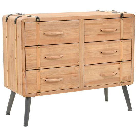 Kommode 91X35X73 Cm Massivt Grantræ