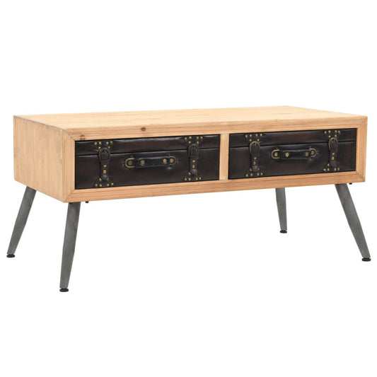 Sofabord Massivt Grantræ 115 X 55 X 50 Cm