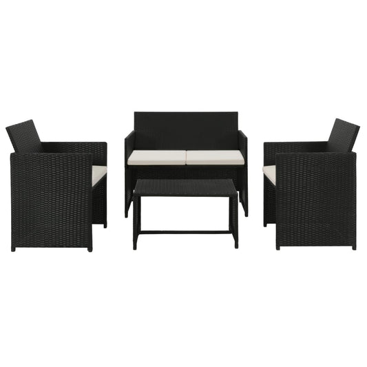 Haveloungesæt 4 Dele Med Hynder Polyrattan