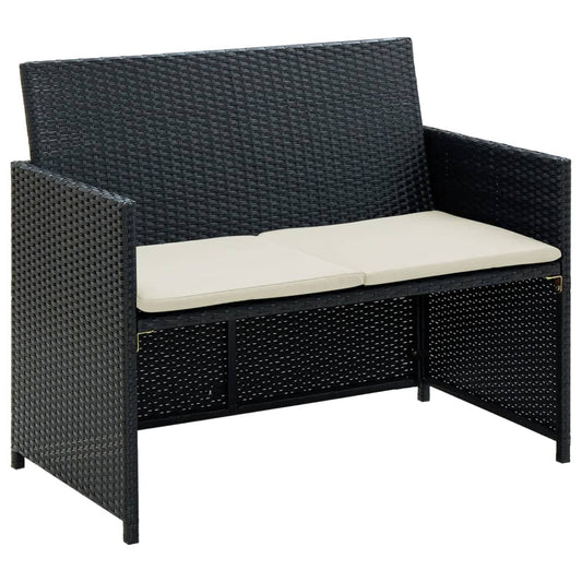 2-Personers Havesofa Med Hynder Polyrattan