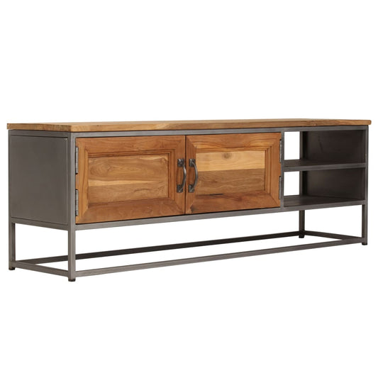 Tv-Skab Genanvendt Teak Og Stål 120 X 30 X 40 Cm