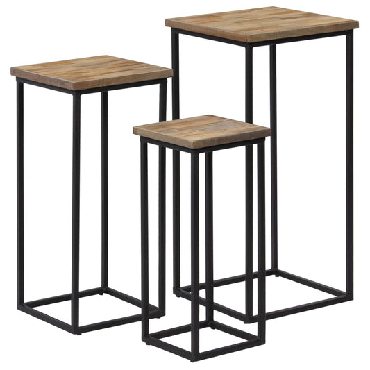 Plantebordssæt 3 Dele Genanvendt Teak