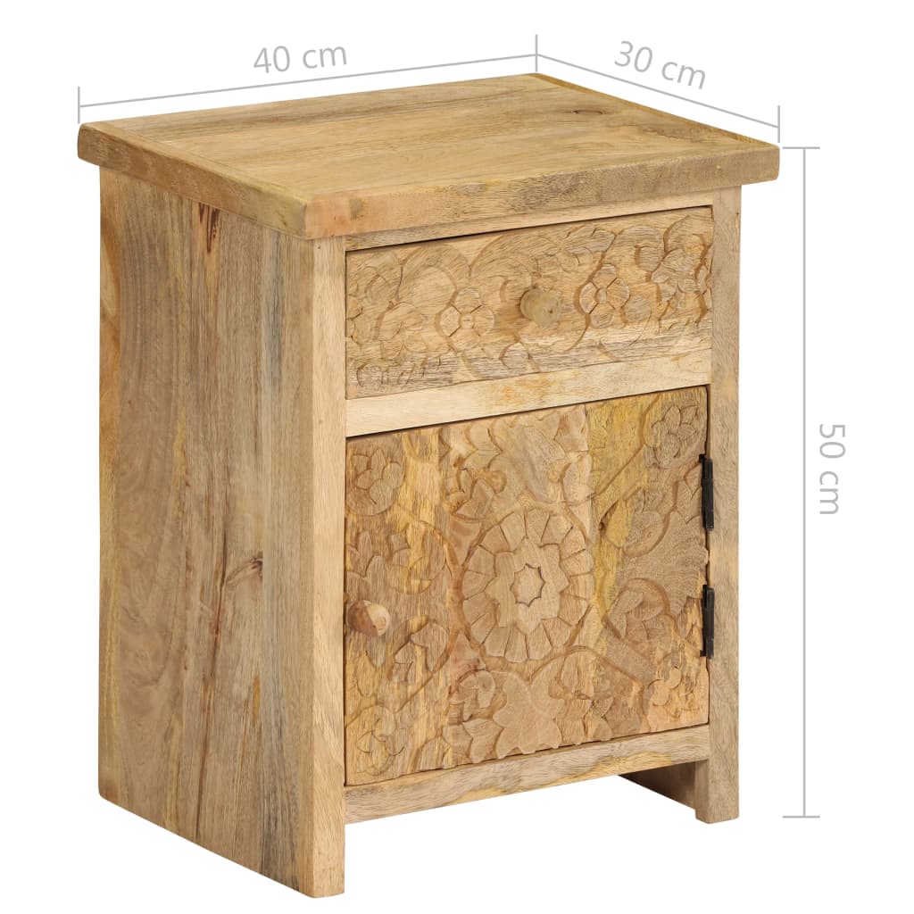 Sengebord 40x30x50 Cm Massivt Mangotræ - Billede 10