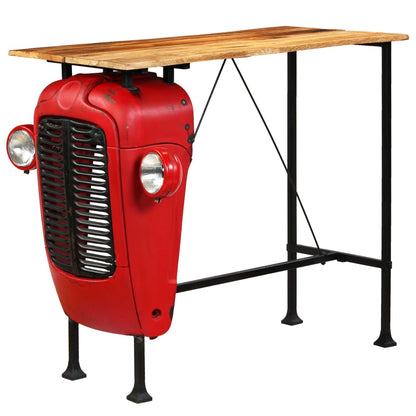 Barbord Traktordesign Massivt Mangotræ Rød + Brun