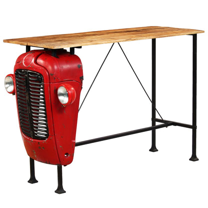 Barbord Traktordesign Massivt Mangotræ Rød + Brun