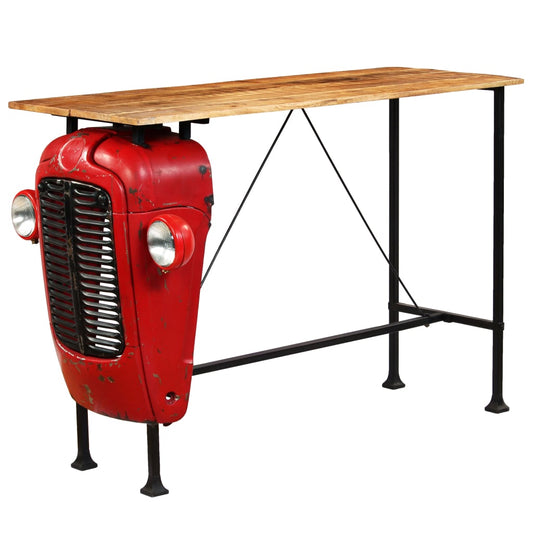 Barbord Traktordesign Massivt Mangotræ Rød + Brun