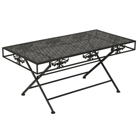 Foldbart Sofabord I Vintagestil Metal 100 X 50 X 45 Cm Sort