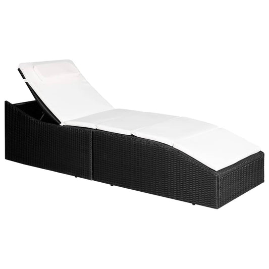 Liggestol Med Hynde Polyrattan Sort