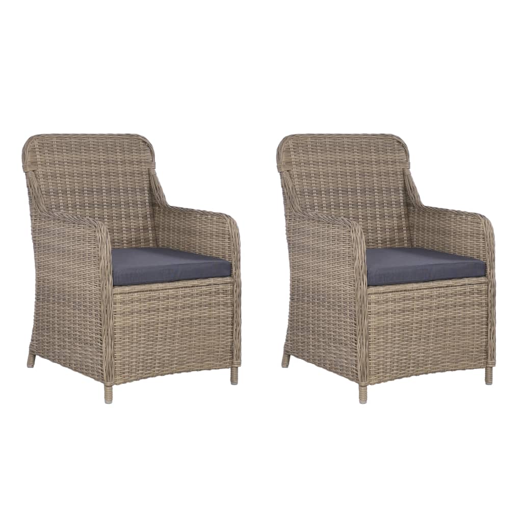 Havestole Med Hynder 2 Stk. Polyrattan - Variant 44147