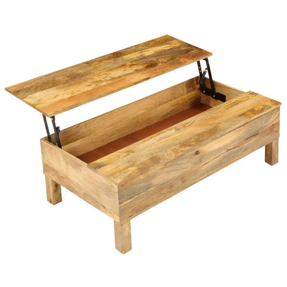 Sofabord I Massivt Mangotræ 110 X 55 X 35 Cm