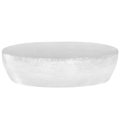 Sofabord 100 X 50 X 28 Cm Hamret Aluminium Sølvfarvet - Billede 2