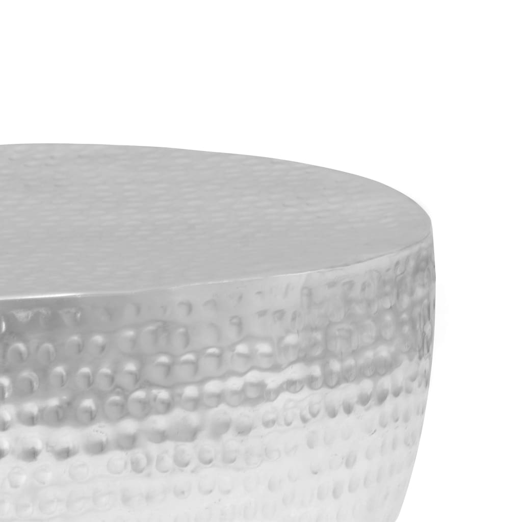 Sofabord 100 X 50 X 28 Cm Hamret Aluminium Sølvfarvet - Billede 7