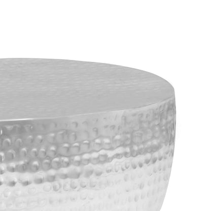 Sofabord 100 X 50 X 28 Cm Hamret Aluminium Sølvfarvet - Billede 7