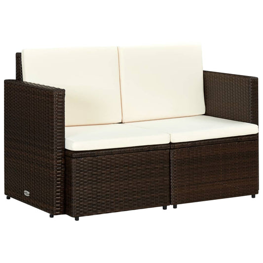 2-Personers Havesofa Med Hynder Polyrattan