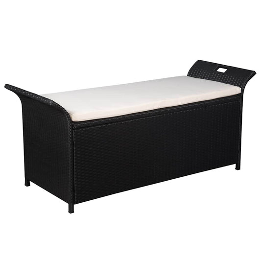 Opbevaringsbænk Med Hynde 138 Cm Polyrattan