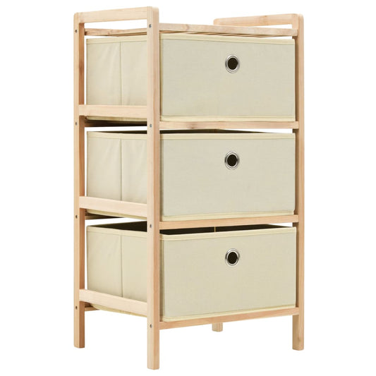 Opbevaringsstativ Med 3 Stofkurve Cedertræ Beige