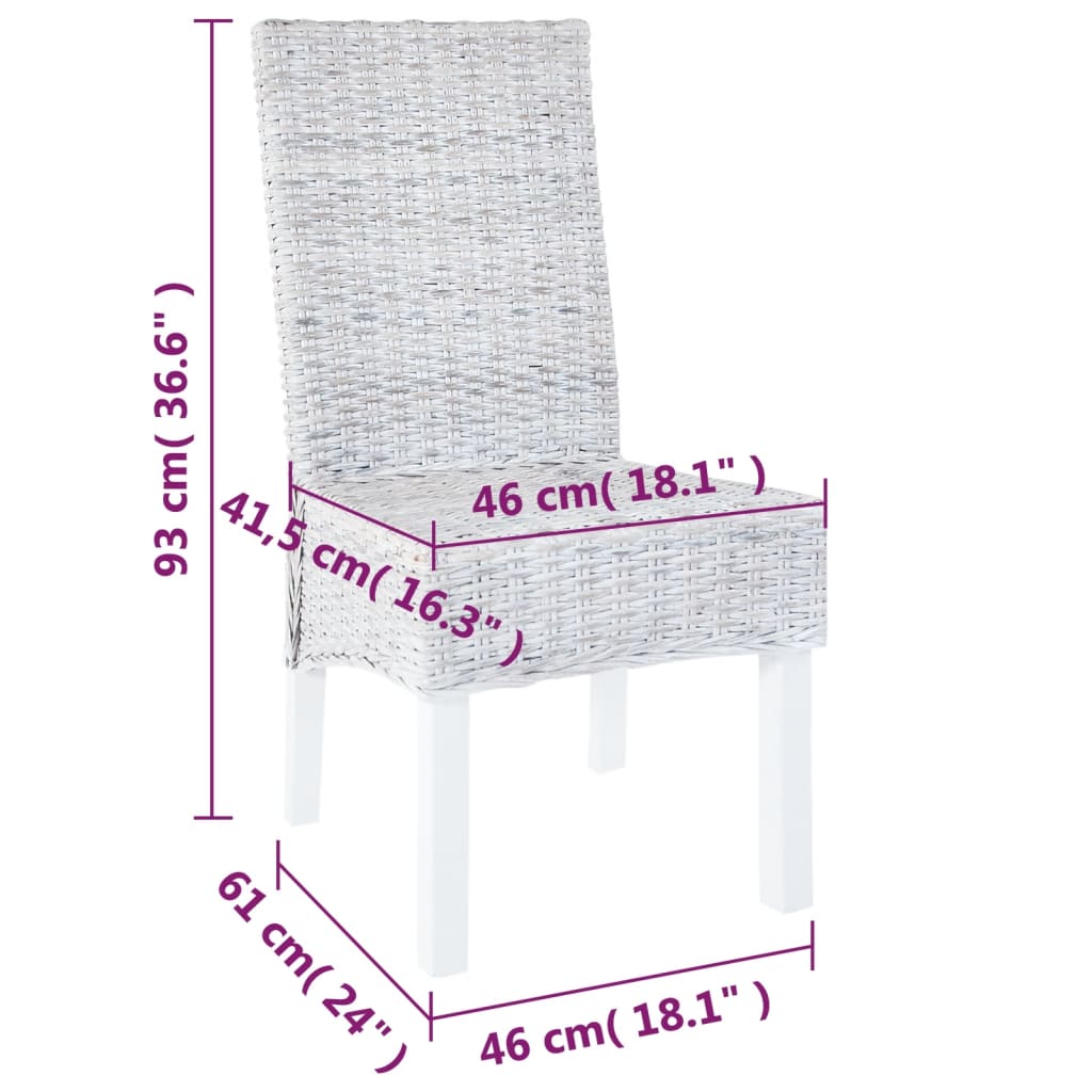 Spisebordsstole Kubu-rattan Og Mahogni-/mangotræ - Billede 8