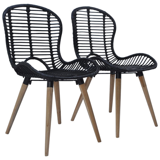 Spisebordsstole 2 Stk. Naturlig Rattan
