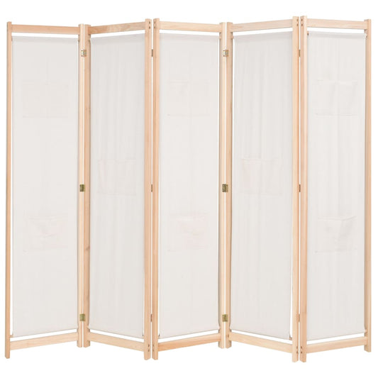 5-Panels Rumdeler 200 X 170 X 4 Cm Stof Farvet