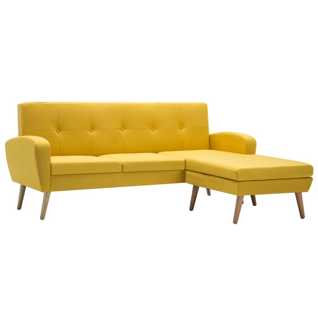 L-formet Sofa Stofbetræk 186 X 136 X 79 Cm Gul - Billede 2