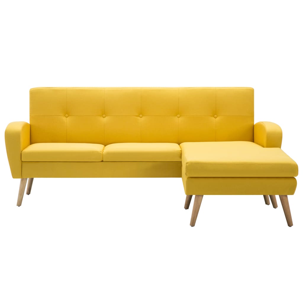 L-formet Sofa Stofbetræk 186 X 136 X 79 Cm Gul - Billede 3