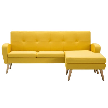 L-formet Sofa Stofbetræk 186 X 136 X 79 Cm Gul - Billede 3
