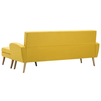 L-formet Sofa Stofbetræk 186 X 136 X 79 Cm Gul - Billede 5