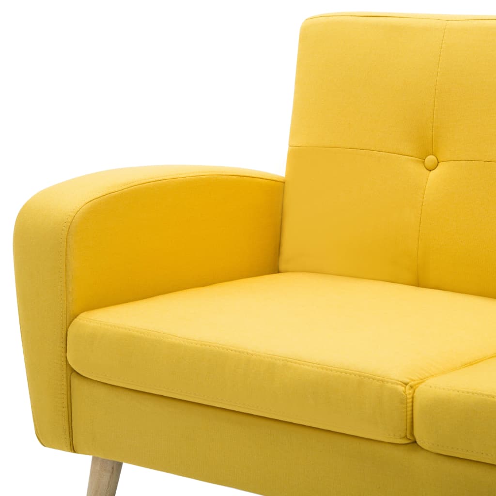 L-formet Sofa Stofbetræk 186 X 136 X 79 Cm Gul - Billede 7