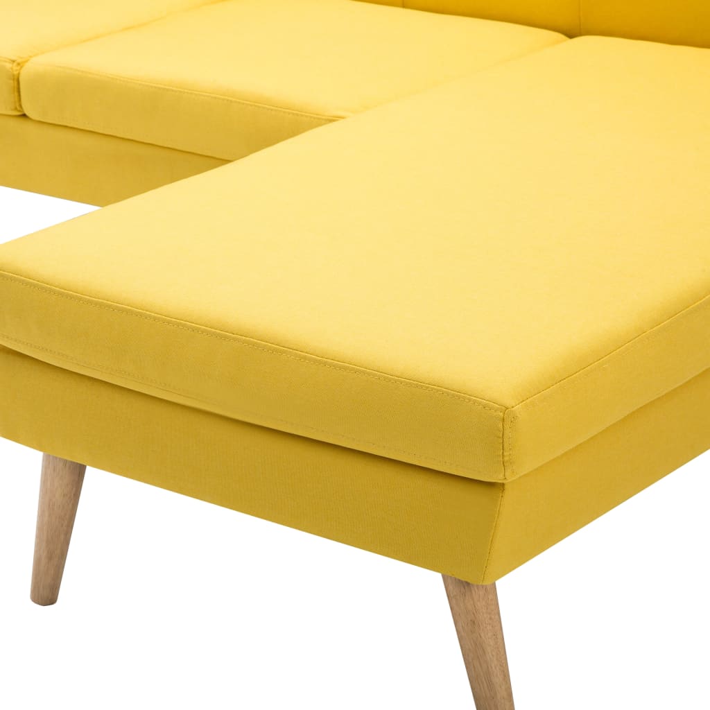 L-formet Sofa Stofbetræk 186 X 136 X 79 Cm Gul - Billede 8