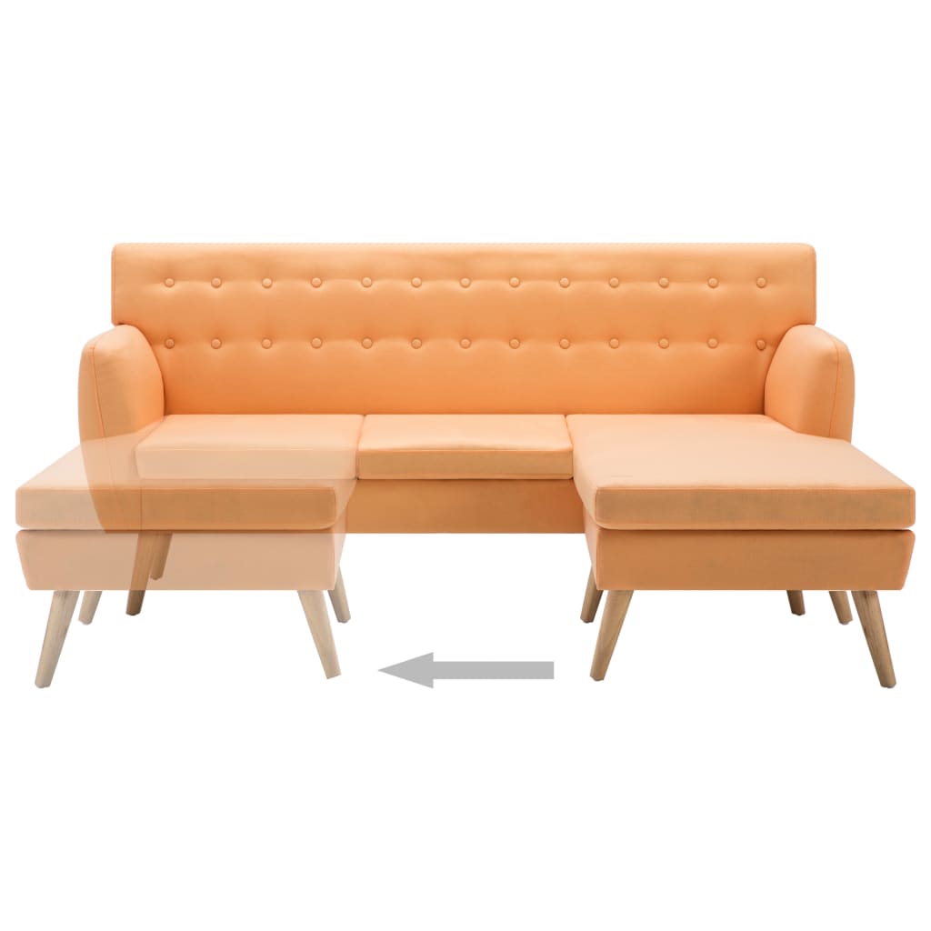 L-formet Sofa 171,5x138x81,5 Cm Stofbetræk Orange - Billede 6