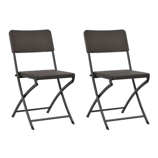 Foldbare Havestole 2 Stk. Hdpe Og Stål Brun