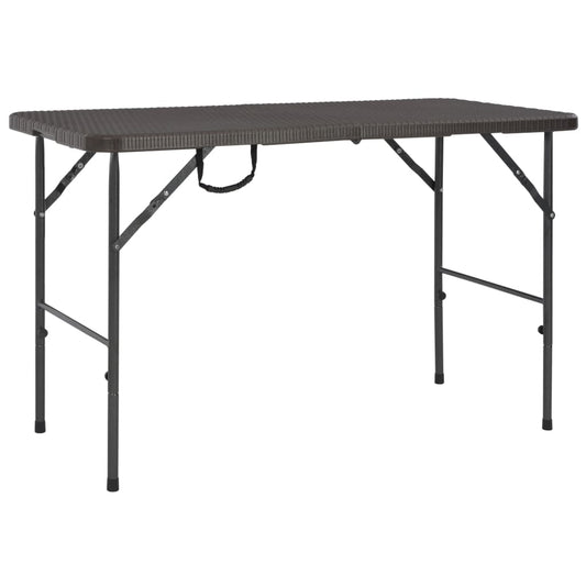 Foldbart Havebord 120 X 60 X 74 Cm Hdpe Rattanlook Brun