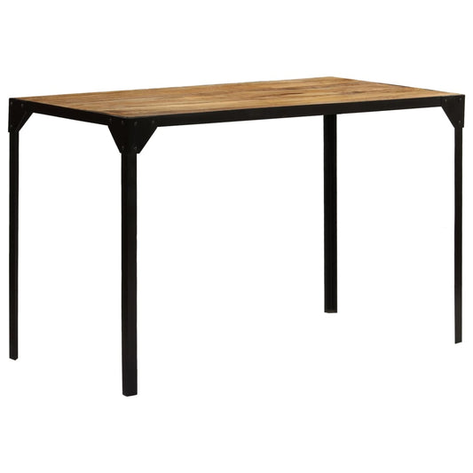 Spisebord Massivt Ru Mangotræ Og Stål 120 Cm
