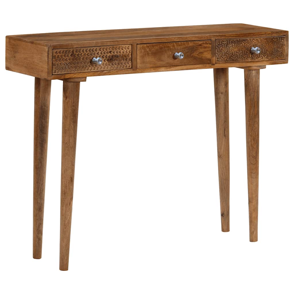 Konsolbord Massivt Mangotræ 102 X 30 X 79 Cm - Billede 12