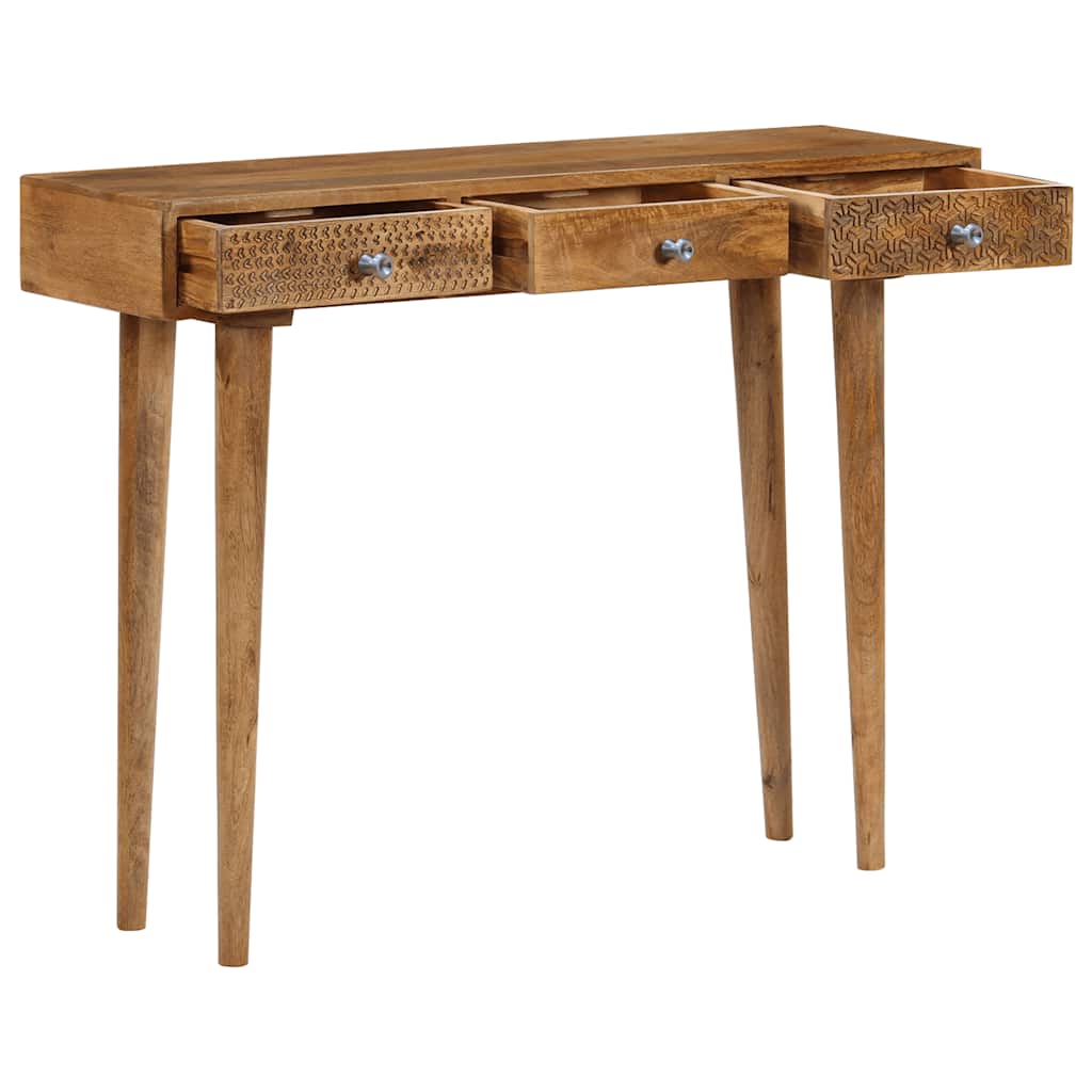 Konsolbord Massivt Mangotræ 102 X 30 X 79 Cm - Billede 3