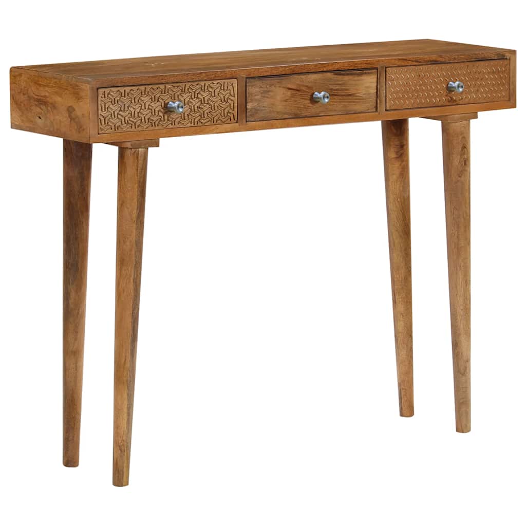 Konsolbord Massivt Mangotræ 102 X 30 X 79 Cm - Billede 9