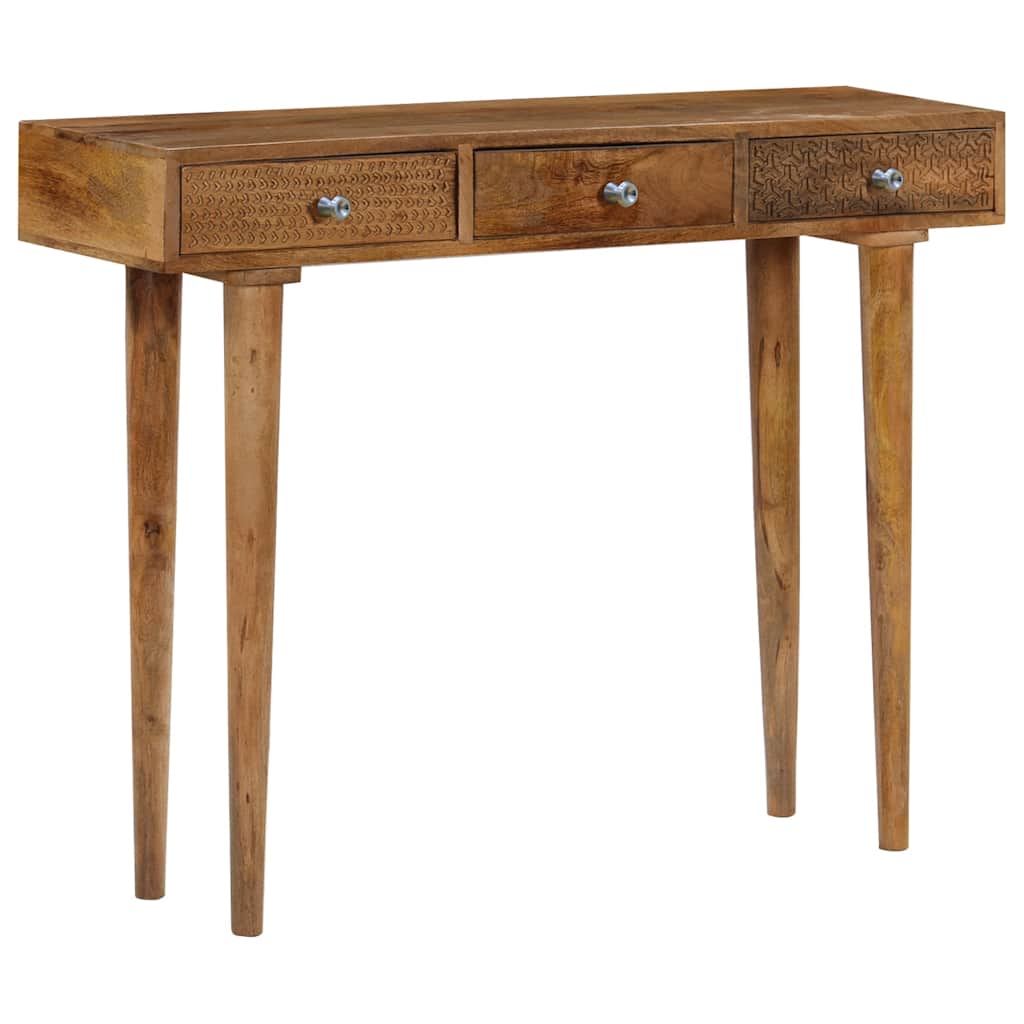 Konsolbord Massivt Mangotræ 102 X 30 X 79 Cm - Billede 10