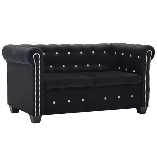 2-Personers Chesterfieldsofa Fløjlsbeklædning 146 X 75 X 72