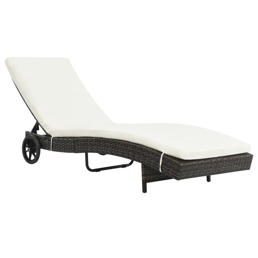 Liggestol Med Hjul Og Hynde Polyrattan